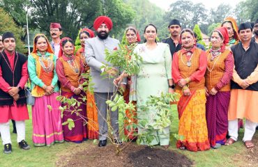 Governor Lt. Gen. Gurmit Singh (Retd) plants a sapling of “Sawni” species in the Raj Bhawan premises.