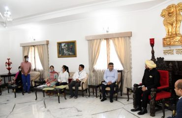 Governor interacts with TB patients under the National Tuberculosis Eradication Program at Raj Bhawan.