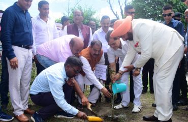 Governor Lt. Gen. Gurmit Singh (Retd) plants trees on the occasion of the programme.