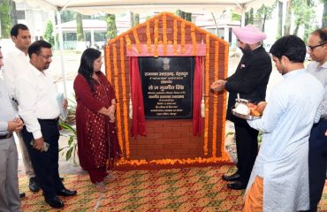 Governor Lt. Gen. Gurmit Singh (Retd) inaugurates the rain water conservation project .