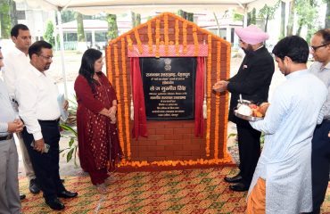 Governor Lt. Gen. Gurmit Singh (Retd) inaugurates the rain water conservation project .