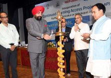 Governor Lt. Gen. Gurmit Singh (Retd) inaugurates the School Education Department's Continued Learning Access Project (CLAP) by lighting the lamp.;?>