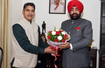 Secretary, Program Implementation Department, Deepak Kumar pays courtesy call on Governor Lt. Gen. Gurmit Singh (Retd).
