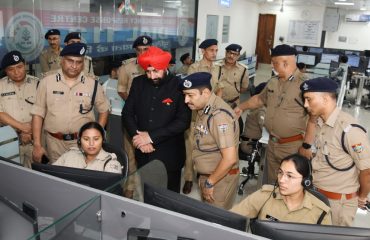 Governor Lt Gen Gurmit Singh (Retd) visited the DIAL-112 (Emergency Response Support System) control room.