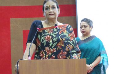 First Lady Mrs. Gurmeet Kaur addresses the 57th AWA (Army Wives Welfare Association) program in Uttarakhand Sub Area.