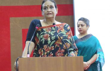 First Lady Mrs. Gurmeet Kaur addresses the 57th AWA (Army Wives Welfare Association) program in Uttarakhand Sub Area.