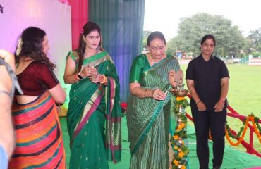 First lady Mrs. Gurmeet Kaur participates as the chief guest in the program on the occasion of 'Hariyali Teej Festival' at Police Line Dehradun.