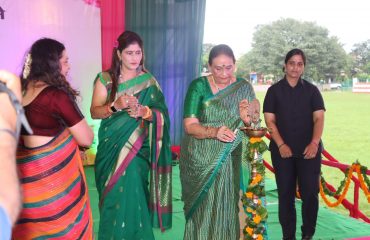 First lady Mrs. Gurmeet Kaur participates as the chief guest in the program on the occasion of 'Hariyali Teej Festival' at Police Line Dehradun.