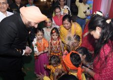 Governor Lt Gen Gurmit Singh (Retd) meets children on the occasion of Shri Krishna Janmashtami.;?>