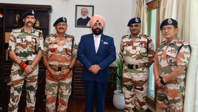 . ITBP Director General Anish Dayal Singh meet Governor Lt Gen Gurmit Singh (Retd).