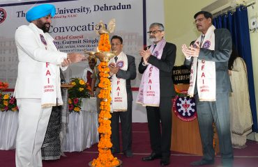 Governor Lt Gen Gurmit Singh (Retd) inaugurates the 10th convocation of ICFAI University, Dehradun.