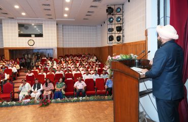 Governor Lt Gen Gurmit Singh (Retd) addresses the program.