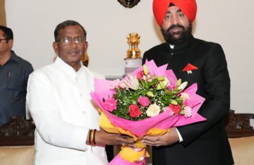 Governor of Sikkim, Shri Laxman Prasad Acharya pays courtesy call on Governor Lt Gen Gurmit Singh (Retd) at Raj Bhawan.