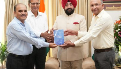 Officials of “Himalaya Unnati Mission” paying courtesy call on Governor Lt Gen Gurmit Singh (Retd).