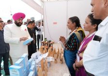 Governor Lt Gen Gurmit Singh (Retd) inspects the stalls of self-help groups.;?>