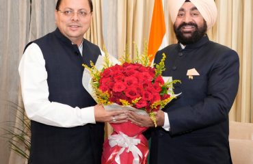Chief Minister Shri Pushkar Singh Dhami paid a courtesy visit on Governor.