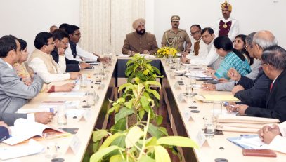 Governor Lt Gen Gurmit Singh (Retd) presides over the meeting of Vice Chancellors of State Universities.