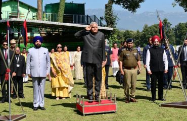 PAC soldiers giving guard of honor to Vice President Shri Jagdeep Dhankhar on reaching GTC helipad.