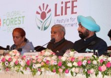 Vice President Shri Jagdish Dhankhar and Governor Lt Gen Gurmit Singh (Retd) participate in the United Nations Forum on Forests (UNFF) program organized at FRI Dehradun.;?>