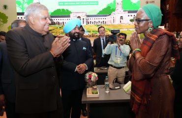 Vice President Shri Jagdish Dhankhar and Governor Lt Gen Gurmit Singh (Retd) participate in the United Nations Forum on Forests (UNFF) program organized at FRI Dehradun.