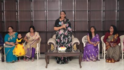 First Lady Mrs. Gurmeet Kaur participating with the women of Raj Bhawan family on the occasion of Karva Chauth.