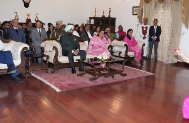 First Lady Mrs. Gurmeet Kaur participating with the women of Raj Bhawan family on the occasion of Karva Chauth.