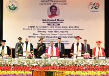 President Smt. Draupadi Murmu participates in the 11th convocation of the university along with the Governor and the Chief Minister.;?>