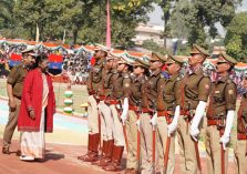 President Smt. Draupadi Murmu inspects the parade on the occasion of the program.;?>