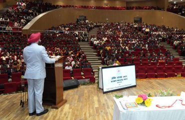 Governor Lt Gen Gurmit Singh (Retd) addresses the seminar organized on the occasion of Audit Week.