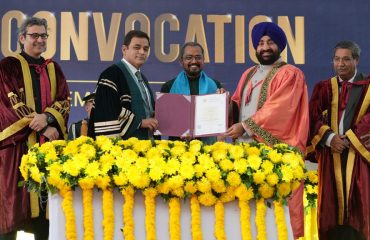 Governor Lt Gen Gurmit Singh (Retd) honors students with medals and degrees at the 21st convocation of UPES.
