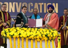 Governor Lt Gen Gurmit Singh (Retd) honors students with medals and degrees at the 21st convocation of UPES.;?>