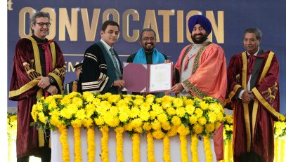Governor Lt Gen Gurmit Singh (Retd) honors students with medals and degrees at the 21st convocation of UPES.
