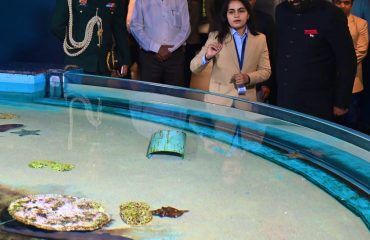 Governor Lt Gen Gurmit Singh (Retd) visiting “Gujarat Science City” and getting apprised.