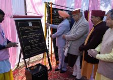 Governor laying the foundation stone of the educational building, office room and auditorium.;?>