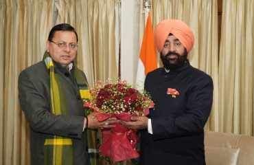 Chief Minister Shri Pushkar Singh Dhami pays courtesy call on the Governor.