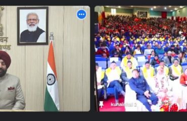Governor addressing the students by virtually participating in the 18th convocation of Kumaon University.
