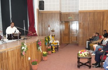 Governor watching the bhajan presented by the artists on the occasion of the consecration of Shri Ram Lalla at Ayodhya.