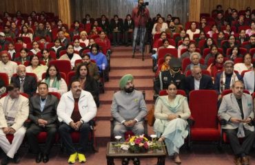The Governor participating in the program organized on the occasion of 'National Girl Child Day' at Raj Bhawan.
