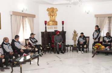 Members of the UK Masters Sports Team paying courtesy call on the Governor.