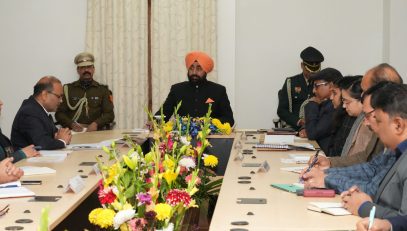 Governor meeting with officials regarding Vasanthotsav-2024 to be held at Raj Bhawan.