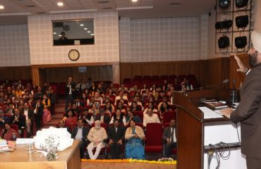 Governor addressing the launch program of the book 'Beyond Polyandry- Changing Profile of an Ethnic Himalayan Tribe'.