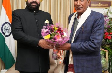 MLA Didihat, Pithoragarh Shri Bishan Singh Chufal paying courtesy call on the Governor.