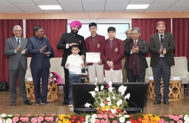 Governor honoring the student.