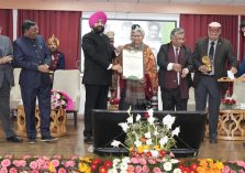 Governor honoring people with “Uttarakhand Vigyan Purodha Samman”.;?>