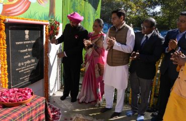 The Governor inaugurating the newly constructed “Rajlakshmi Gaushala” in the Raj Bhawan premises.