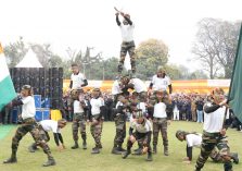 ITBP soldiers showing amazing display of karate.;?>