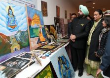 Governor inspecting the art gallery and photo exhibition at Raj Bhawan.;?>