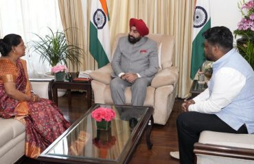 Principal Mrs. Pinky Devi paying courtesy call on the Governor.