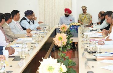 Governor meeting with Vice Chancellors of private universities at Raj Bhawan.