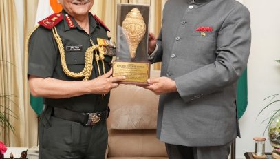 CDS (Chief of Defence Staff) General Anil Chauhan paying a courtesy call on the Governor.
